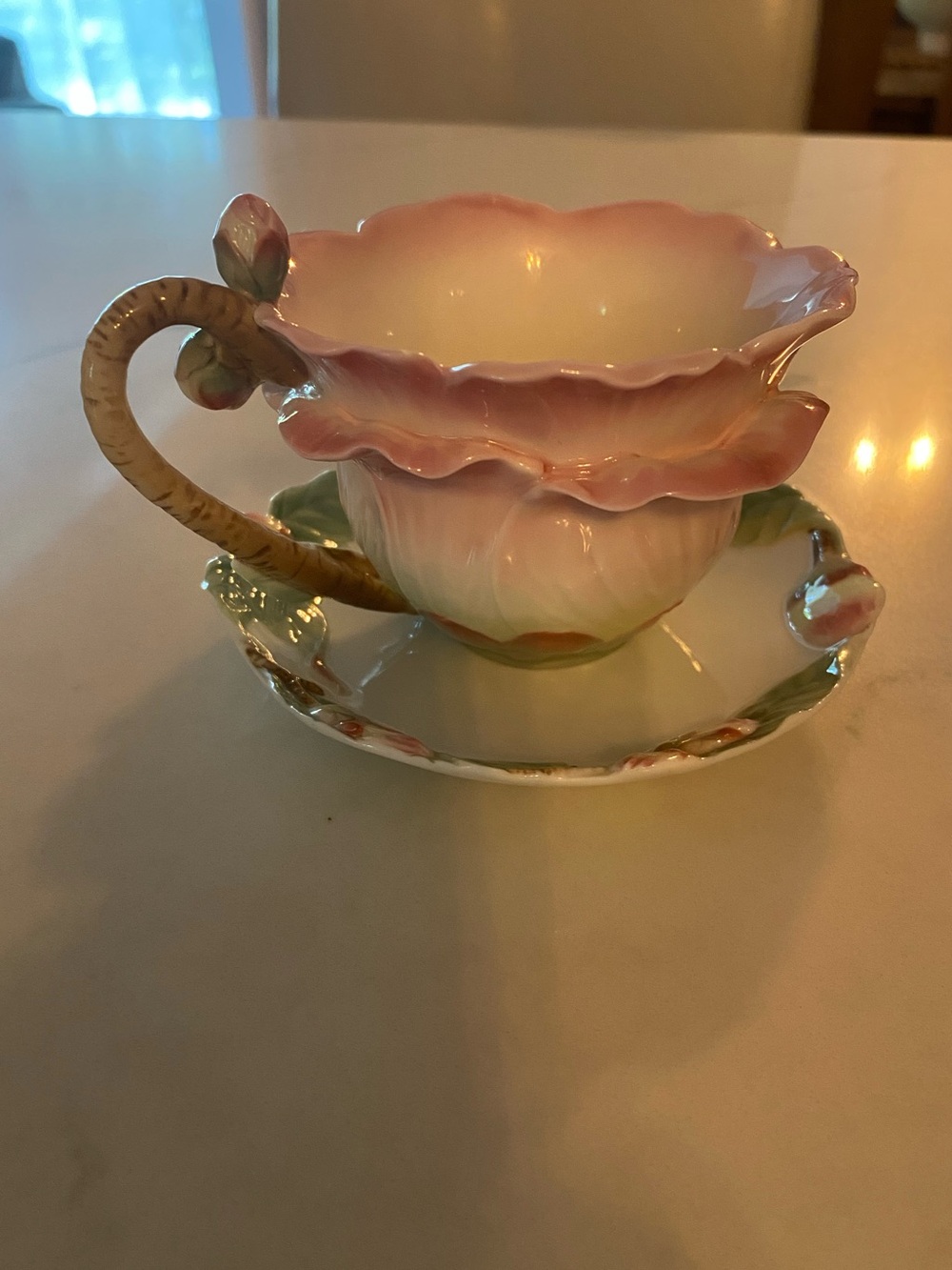 Franz Collection Camellia Blossom Teacup and Saucer Set Retired Y2K Floral Gift